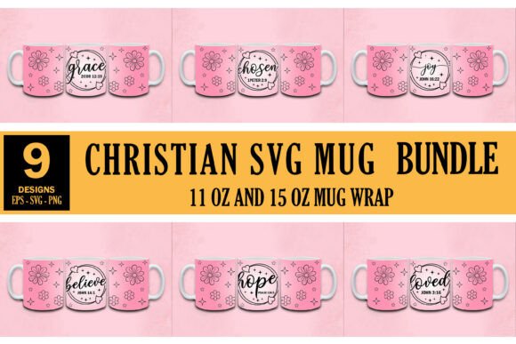 Christian Mug Bundle for Tumbler Wraps and Graphics