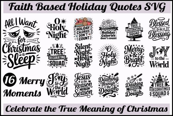 Faith Christmas SVG Quote Bundle for Crafts and Graphics