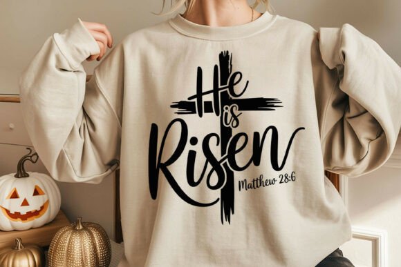 He is Risen SVG Easter Christian Graphics for Crafts