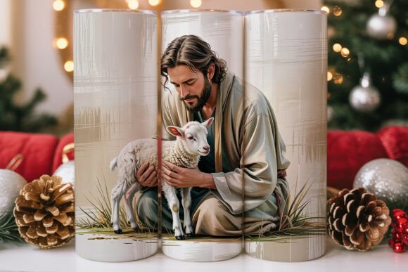 Jesus and Lamb 20oz Tumbler Wrap: A Versatile Graphics Asset