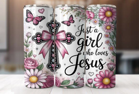 Just a Girl Who Loves Jesus 20oz Tumbler Graphics