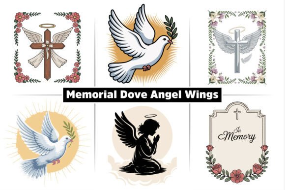 Memorial Dove Cross Angel Wings: A Versatile Graphic for Local Brands