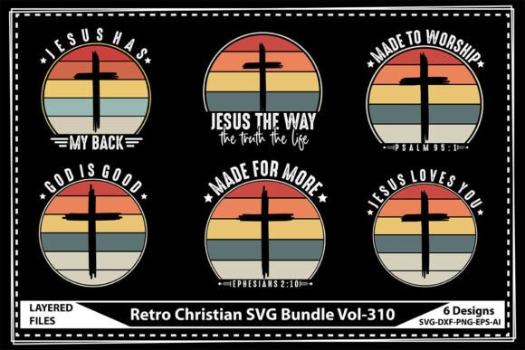 Retro Christian SVG Bundle Vol-310 for Graphics and Crafts