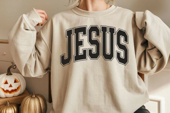 Retro Jesus Varsity Design for Embroidery