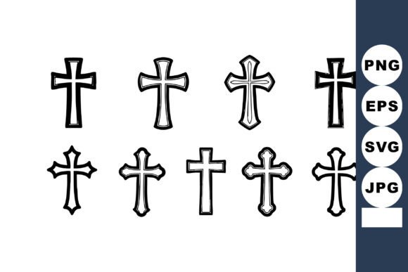 Review: Set of Black Hand-drawn Christian Crosse Graphics