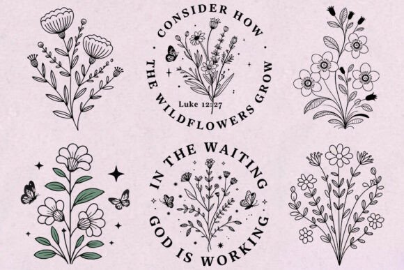 Wildflower Christian SVG Bundle: A Graphics Essential for Crafts